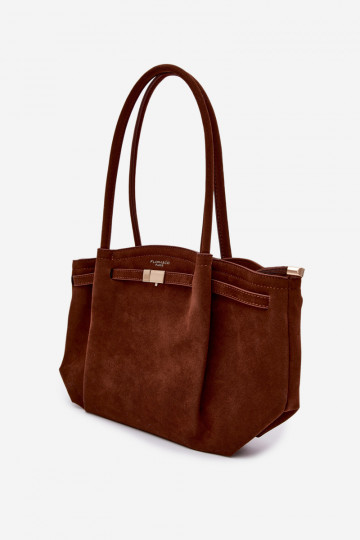 Shopper-Tasche aus Kunstsuede in braun Elleea 2