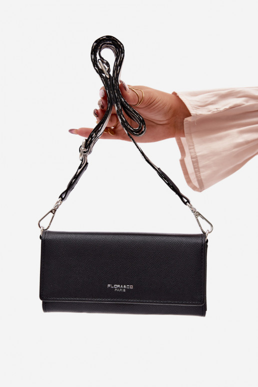 Geldbörse Handheld zZuei in eins mit Riemen schZuarze Farbe Suzette