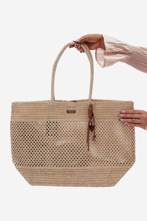 Geflochten Handtasche/Tasche Käufer GroßBrelokiem HellBeige Lucette