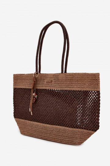 Geflochten Handtasche/Tasche Käufer GroßBrelokiem Braun Lucette 2