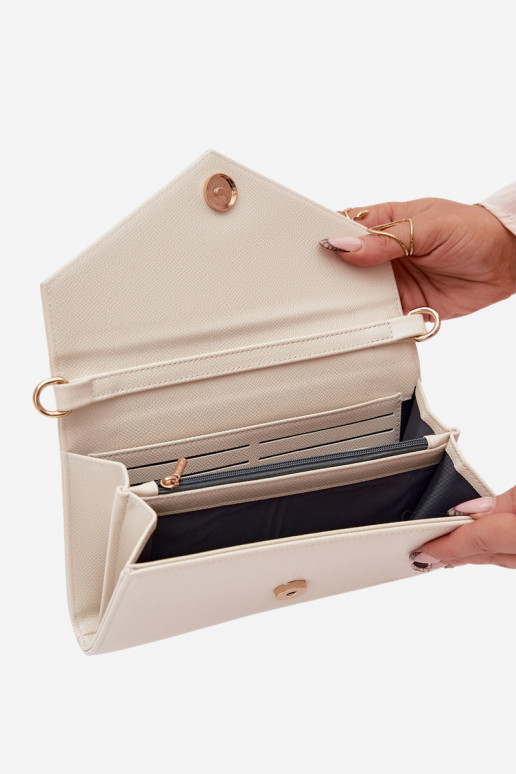 Handheld Umschlagtyp Geldbörse zZuei in eins mit Zierstreifen HellBeige Pauline