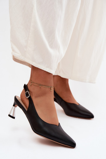 Schwarze Damen-Sandalen mit Absätzen Vinceza 66922
