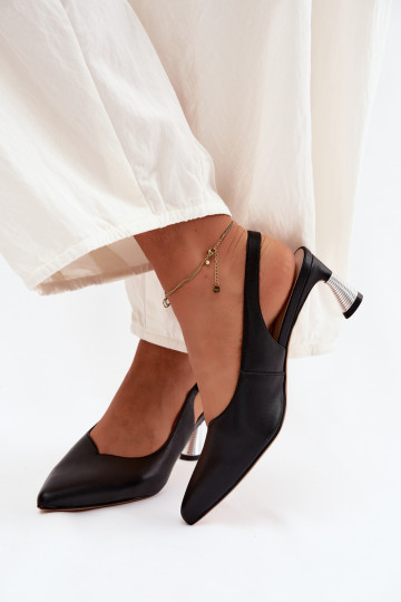 Schwarze Damen-Sandalen mit Absätzen Vinceza 66922 2