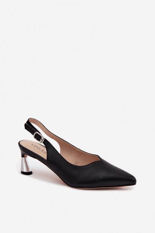 Schwarze Damen-Sandalen mit Absätzen Vinceza 66922