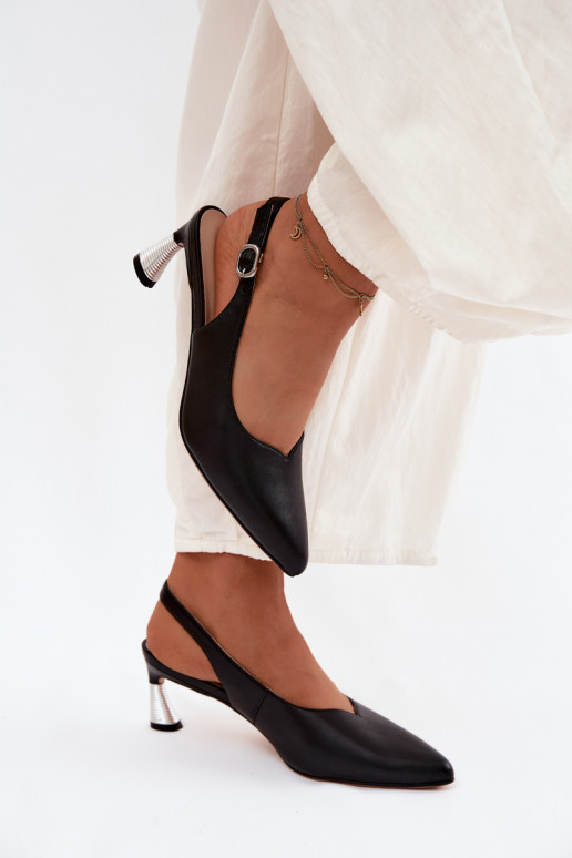 Damensandalen Feminin mit Absätzen Vinceza 66922 schZuarze Farbe