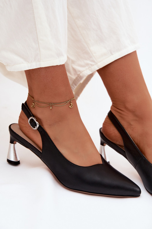 Damensandalen Feminin mit Absätzen Vinceza 66922 schZuarze Farbe