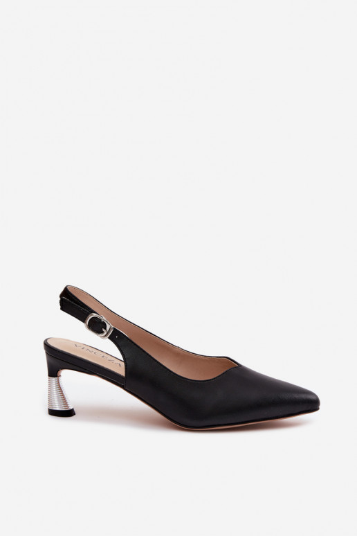 Schwarze Damen-Sandalen mit Absätzen Vinceza 66922