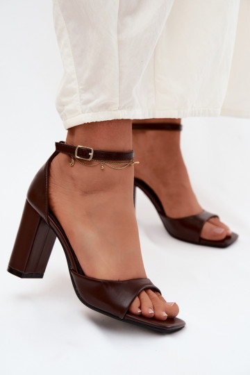 Damen-Sandalen mit hohen AbsätzenImitacji Skóry CzekoladoZue Melvra 2