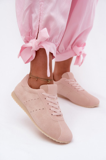 Sneakers Stilvollllschuhe Femininaus Öko-INildlederu Niedrig pinke Farbe Melvelin 2
