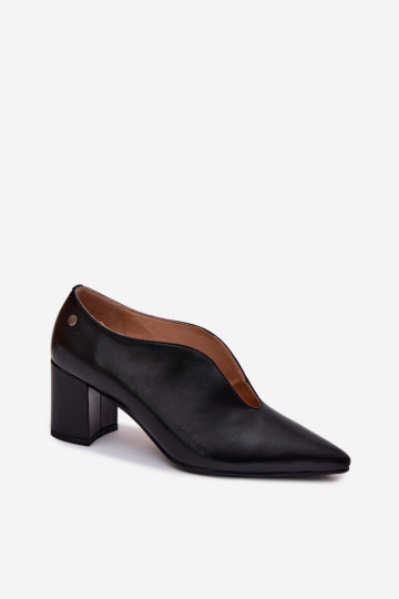 Haut Schuhe Feminin mit Absätzen Es mussciejka K7469-01 schZuarze Farbe 2