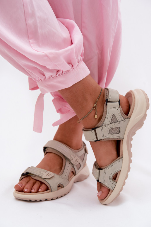 Sandfarbene Damen-Sandalen im sportlichen Stil Morenia