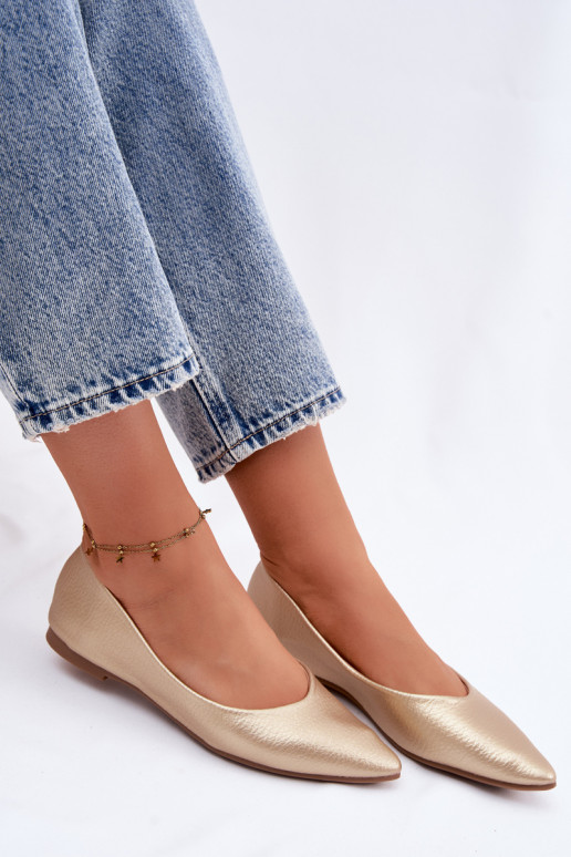 Ballerinas aus Kunstleder in Goldfarbe Nelisa