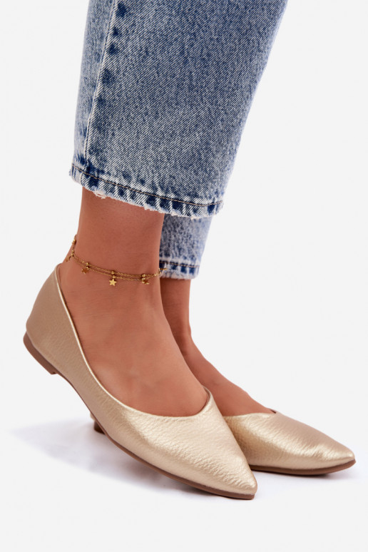 Ballerinas aus Kunstleder in Goldfarbe Nelisa
