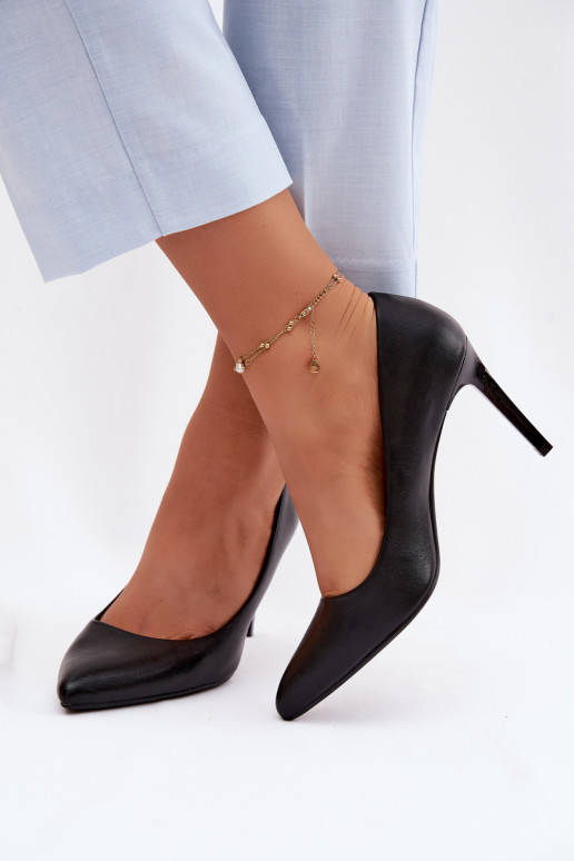 Hochhackige Schuhe aus Kunstleder Sergio Leone 1339 in schwarzer Farbe