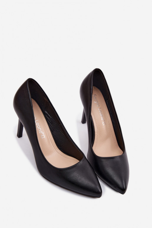 Hochhackige Schuhe aus Kunstleder Sergio Leone 1339 in schwarzer Farbe