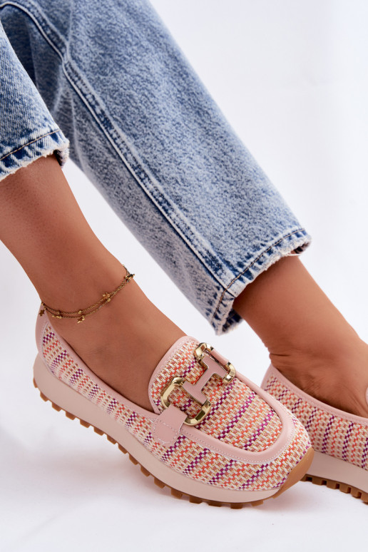 Rosa Slipper-Sneaker mit goldenen Details GOE TT2N4081
