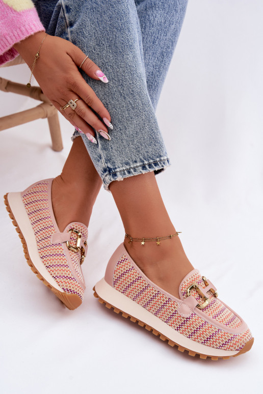 Sneakers Stilvollllschuhe Schlüpfen Ze goldene Farbem Detalem GOE TT2N4081 pinke Farbe