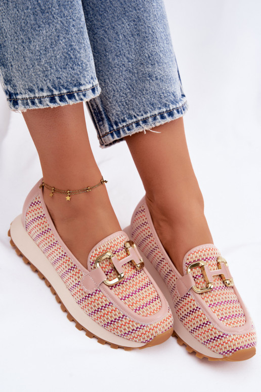 Rosa Slipper-Sneaker mit goldenen Details GOE TT2N4081