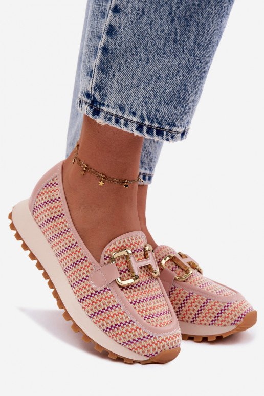 Rosa Slipper-Sneaker mit goldenen Details GOE TT2N4081