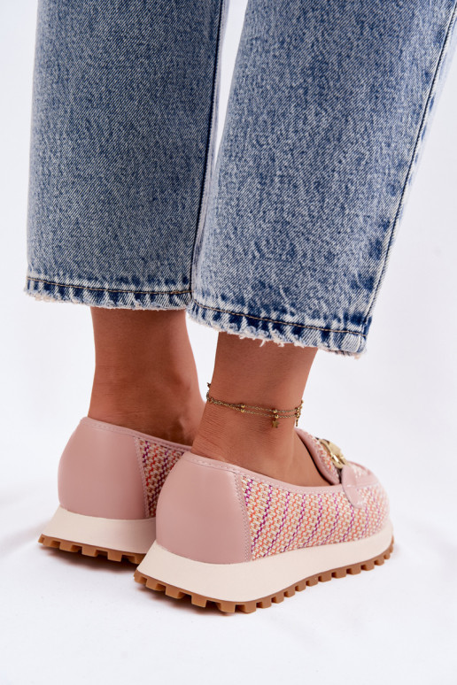 Rosa Slipper-Sneaker mit goldenen Details GOE TT2N4081