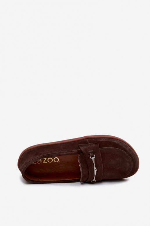 Ziegenveloursleder-Barefoot-Mokassins Zazoo 322, schokoladenfarbe