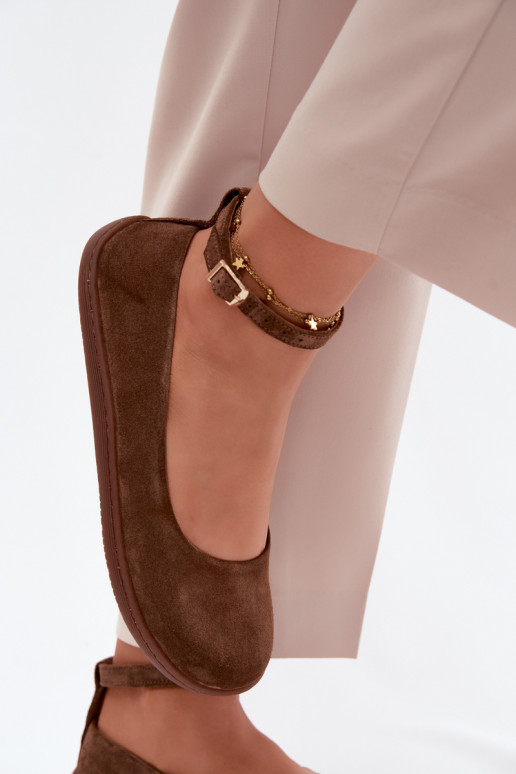 Ballerinas BarefootErmöglichtturalnego aus INildlederu Zazoo 020 braune Farbe