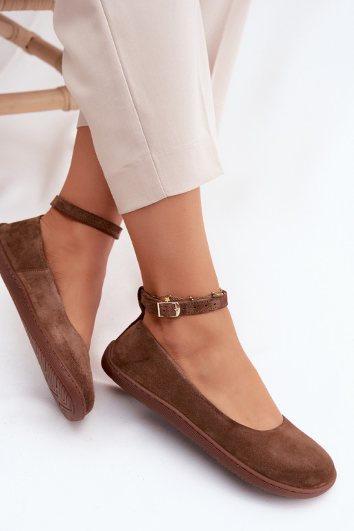 Ballerinas BarefootErmöglichtturalnego aus INildlederu Zazoo 020 braune Farbe