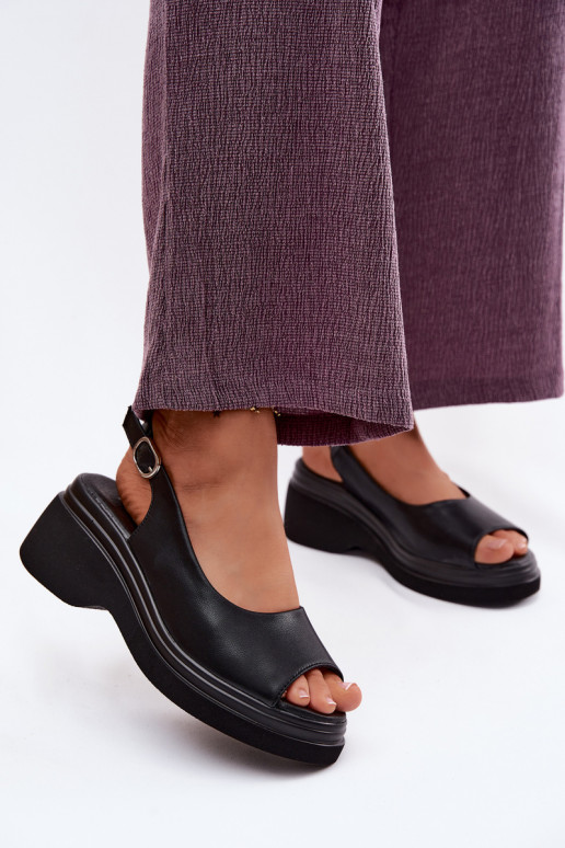 Haut Plateausandalen Vinceza 66936 schZuarze Farbe