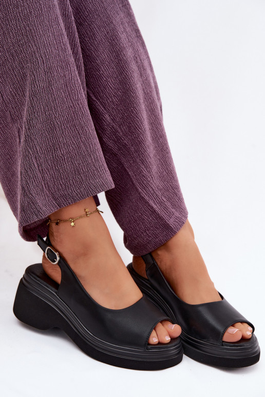 Haut Plateausandalen Vinceza 66936 schZuarze Farbe