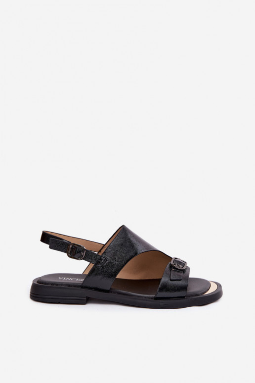Damensandalen Feminin mit breiten Absätzen Vinceza 86434 schZuarze Farbe