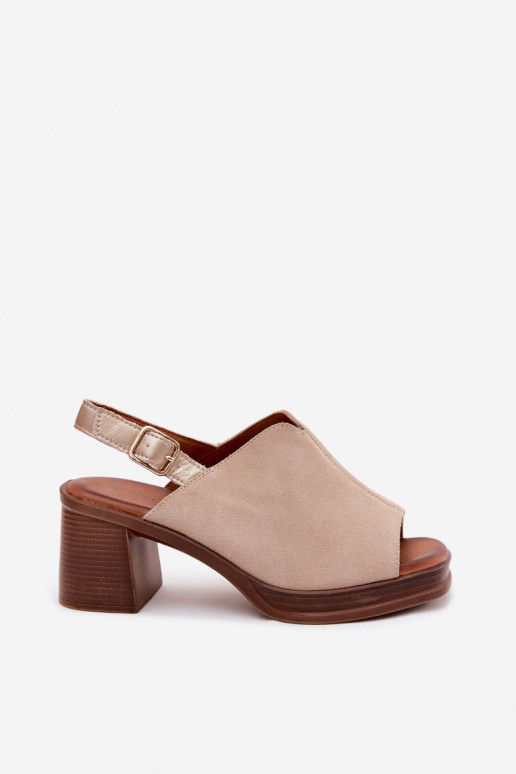 Leder elegante High Heels Vinceza 39995, sandfarben