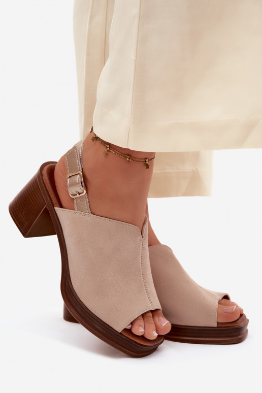 Leder elegante High Heels Vinceza 39995, sandfarben