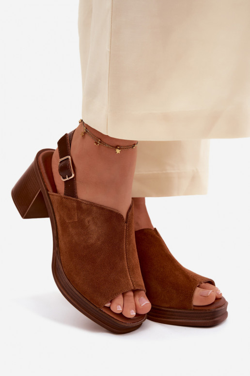 Haut Elegante High Heels aus INildleder Aufzeichnen Vinceza 39995 braune Farbe