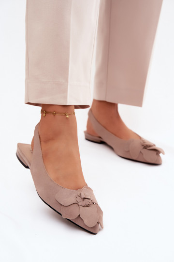 Leder-Platformsandalen mit breitem Absatz und Blume Vinceza 66951, sandfarben