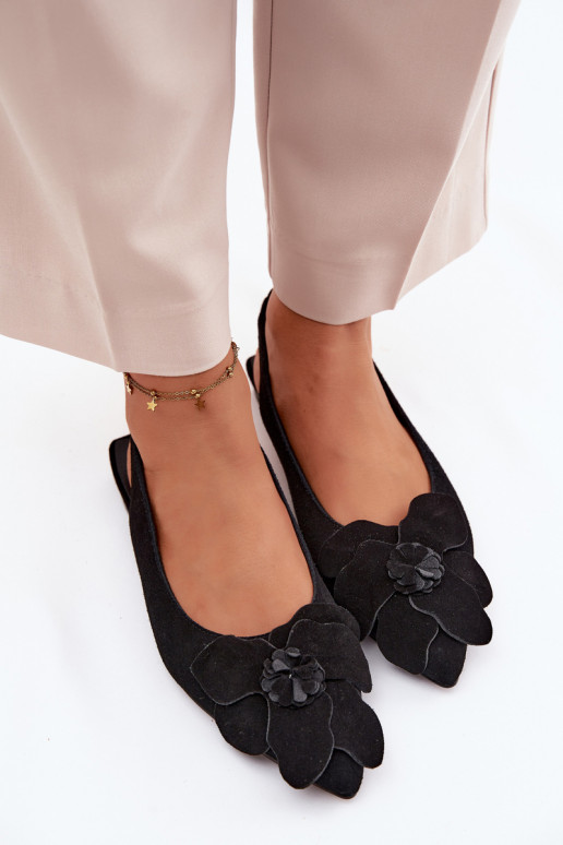 Sandalen Haut aus INildleder mit breiten Absätzen Mit Dekorationen Eine Blume Vinceza 66951 schZuarze Farbe