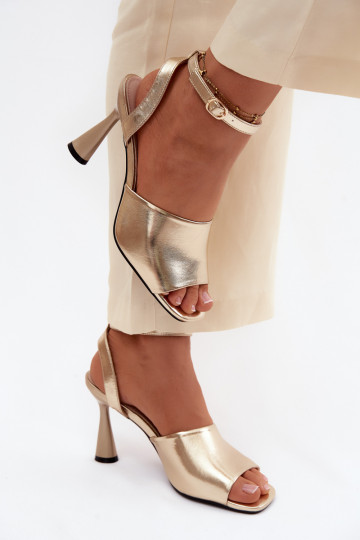 Damensandalen mit Absätzen Vinceza 62297 goldene Farbe