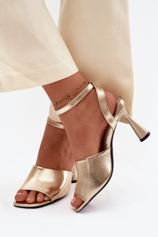 Damensandalen mit Absätzen Vinceza 62297 goldene Farbe