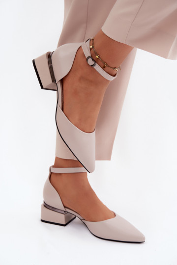Schuhe Klocke mit Riemen Vinceza 62278 Beige