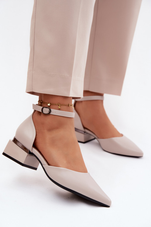 Schuhe Klocke mit Riemen Vinceza 62278 Beige