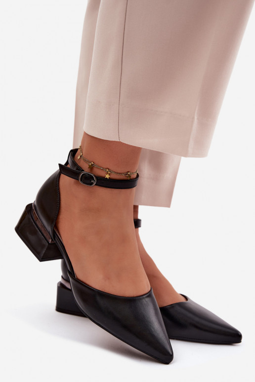 Schuhe Klocke mit Riemen Vinceza 62278 schZuarze Farbe