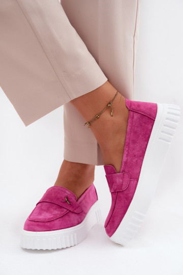 Haut aus INildleder Schuhe Feminin mit einer Plattform Ein überzeugendes Stilvollll Vinceza 93218 pinke Farbe