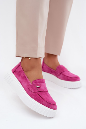 Damen-Plattformslipper aus Kunstveloursleder Vinceza 93218 in Rosa 2