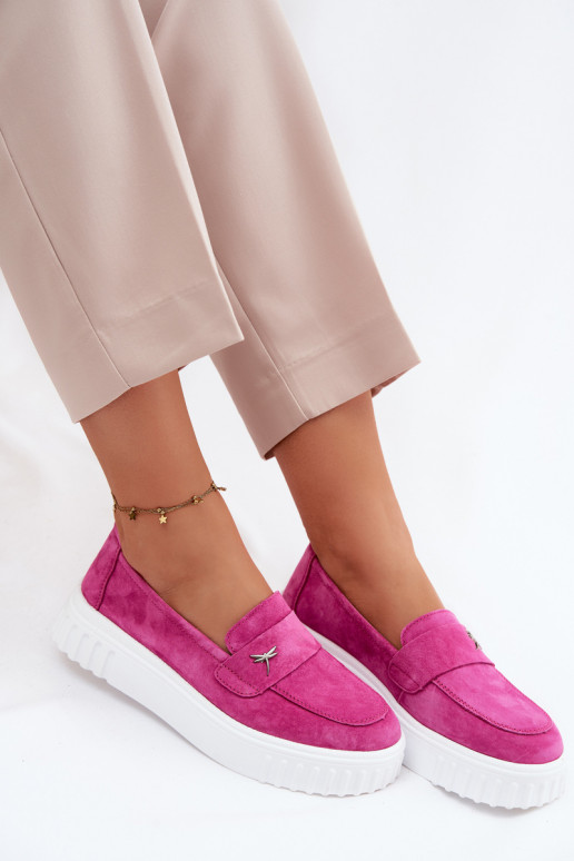 Damen-Plattformslipper aus Kunstveloursleder Vinceza 93218 in Rosa