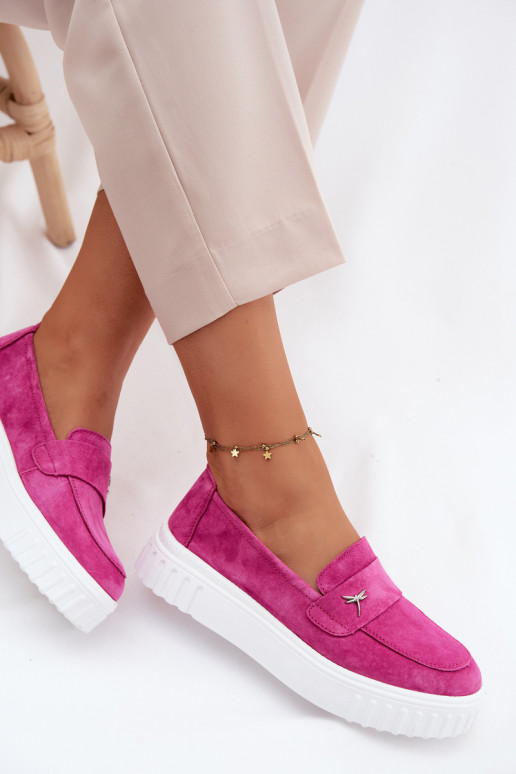 Damen-Plattformslipper aus Kunstveloursleder Vinceza 93218 in Rosa