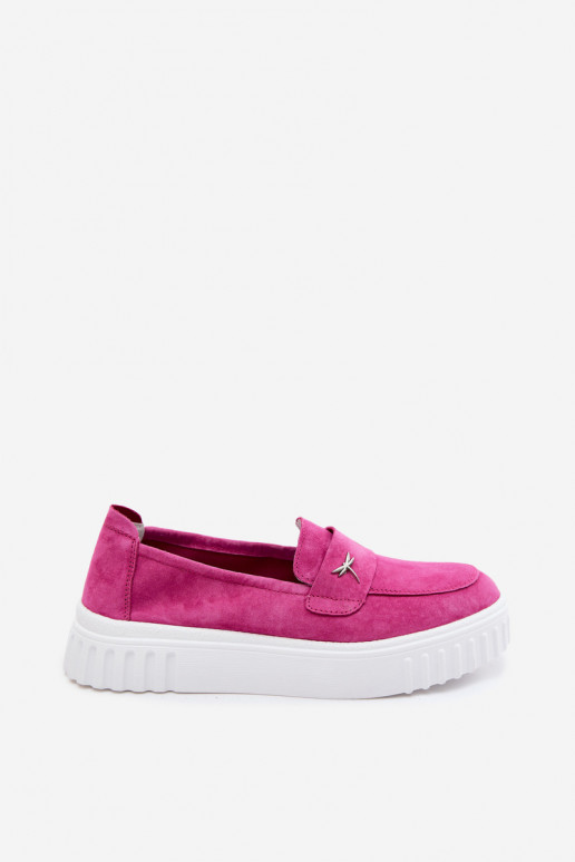 Damen-Plattformslipper aus Kunstveloursleder Vinceza 93218 in Rosa