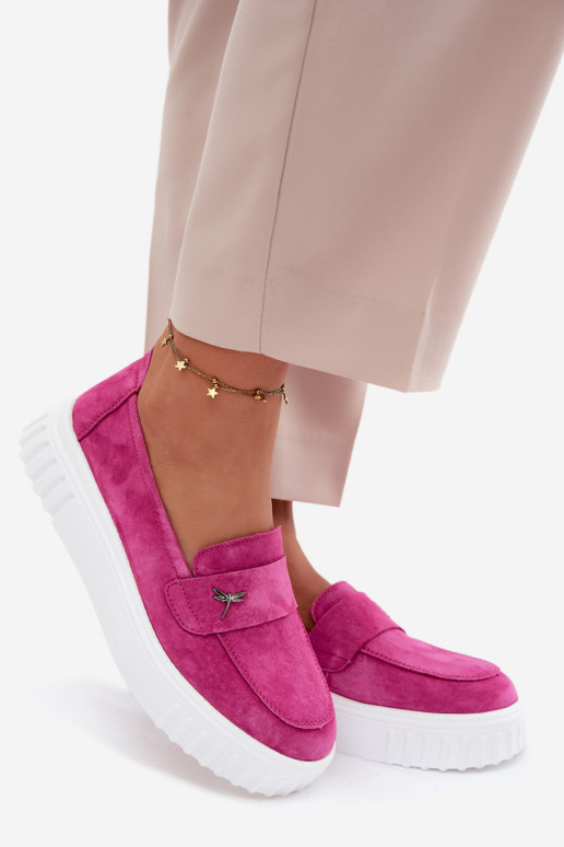 Damen-Plattformslipper aus Kunstveloursleder Vinceza 93218 in Rosa