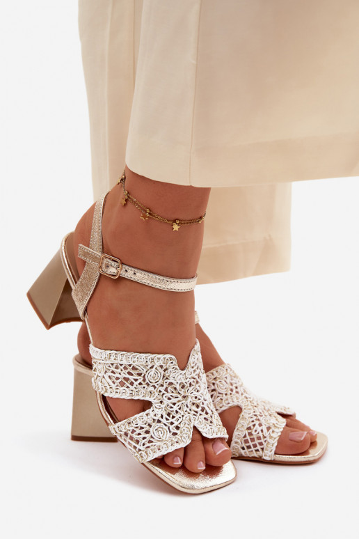 Damen-Sandalen mit hohen Absätzen Vinceza 20282 goldene Farbe