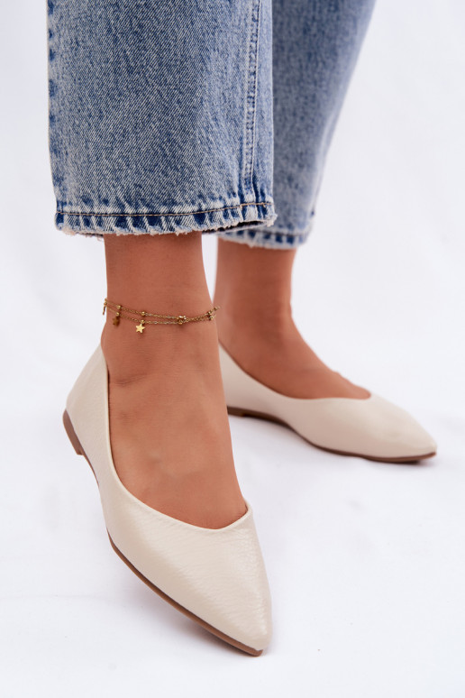 Ballerinas aus Kunstleder in Sandfarbe Nelisa