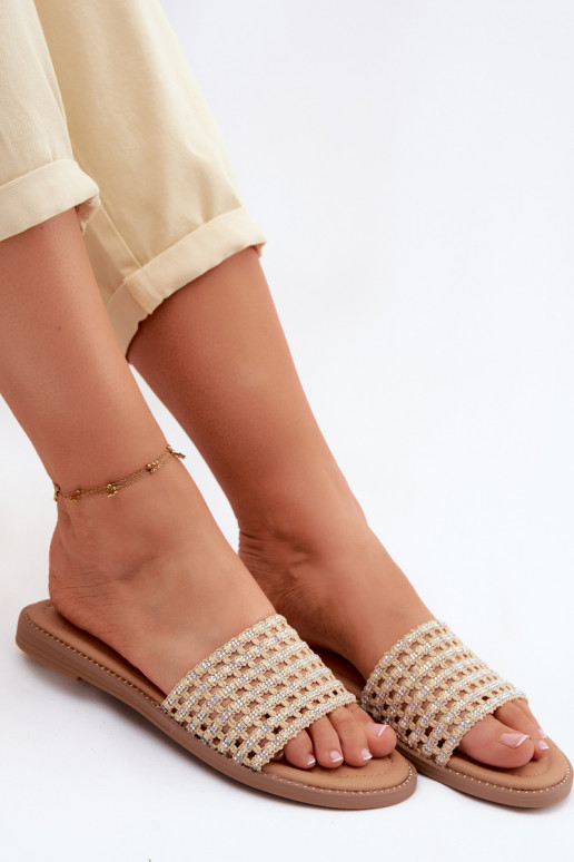 Hausschuhe FrauenZuohnung mit blitzenden Augen Beige Fendi