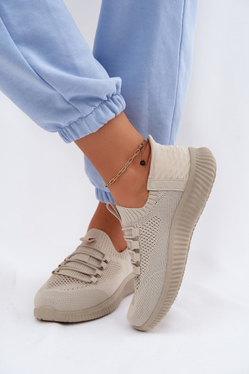 Sandfarbene Slipper-Sneaker Olive